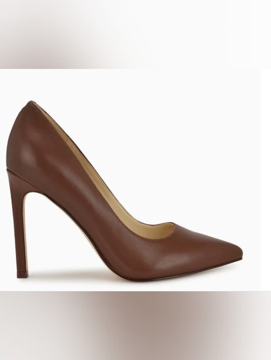 Nine West Shoes - Nine West Tatiana Brown Pointed-Toe Leather Stiletto Pump Size 9 New In Box